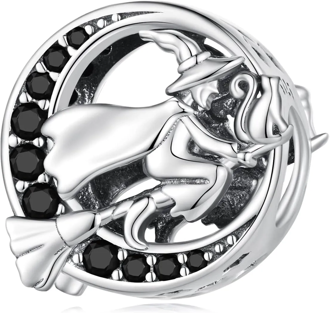 Rose Charm Heart Charms for Bracelets 925 Sterling Silver Bead Charm Fits Bracelets and Necklaces Paved with Cubic Zirconia Animal Skull Charm Dainty Halloween Charms Jewelry for Women Girls