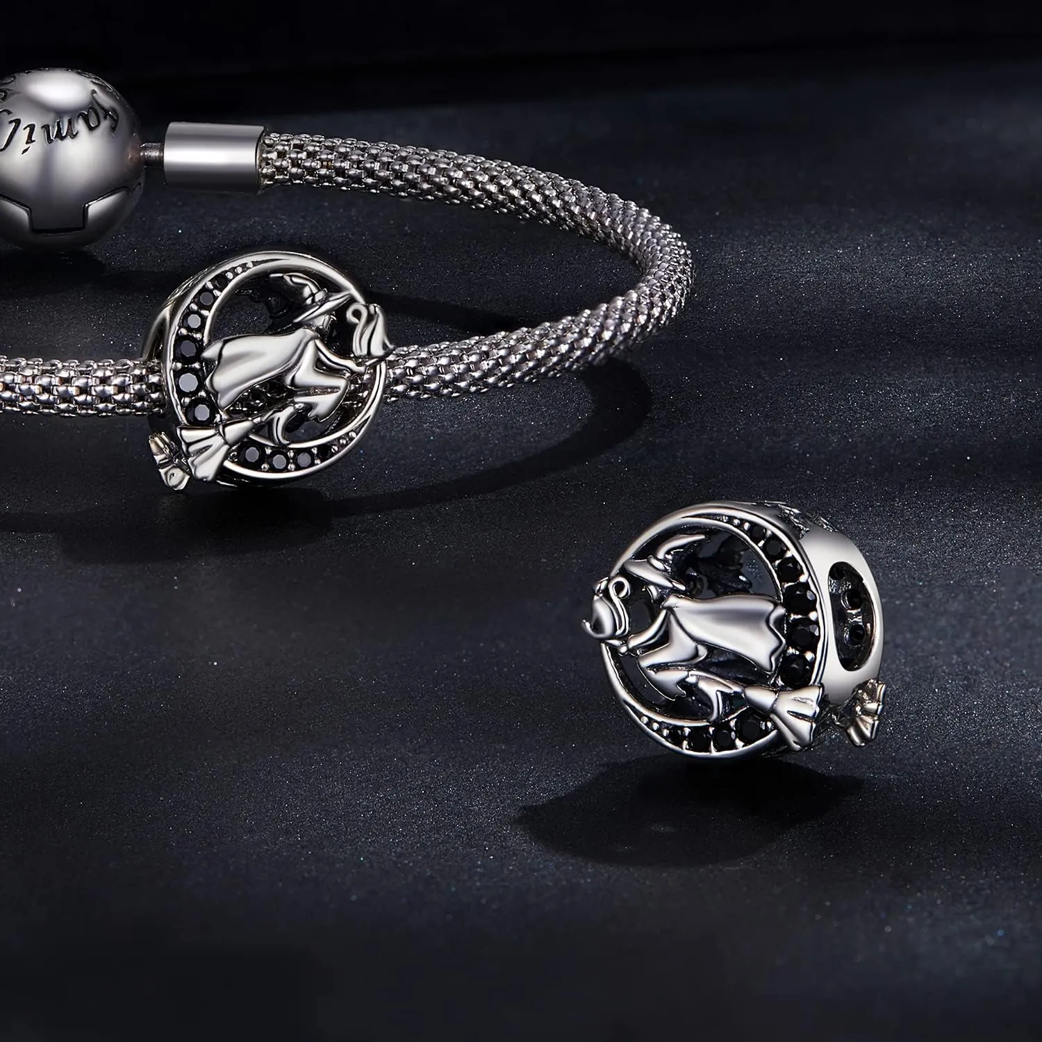 Rose Charm Heart Charms for Bracelets 925 Sterling Silver Bead Charm Fits Bracelets and Necklaces Paved with Cubic Zirconia Animal Skull Charm Dainty Halloween Charms Jewelry for Women Girls