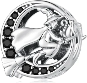 Rose Charm Heart Charms for Bracelets 925 Sterling Silver Bead Charm Fits Bracelets and Necklaces Paved with Cubic Zirconia Animal Skull Charm Dainty Halloween Charms Jewelry for Women Girls