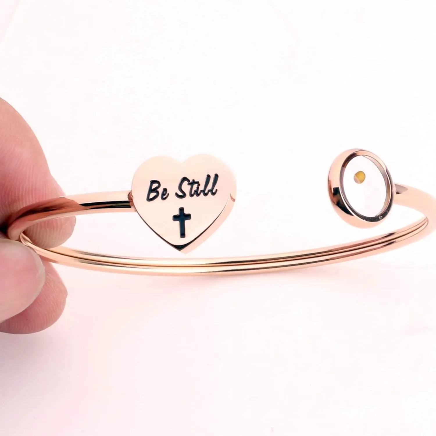 Rose Gold Inspirational Faith Bracelet Jewelry Mustard Seed Flexible Bracelets