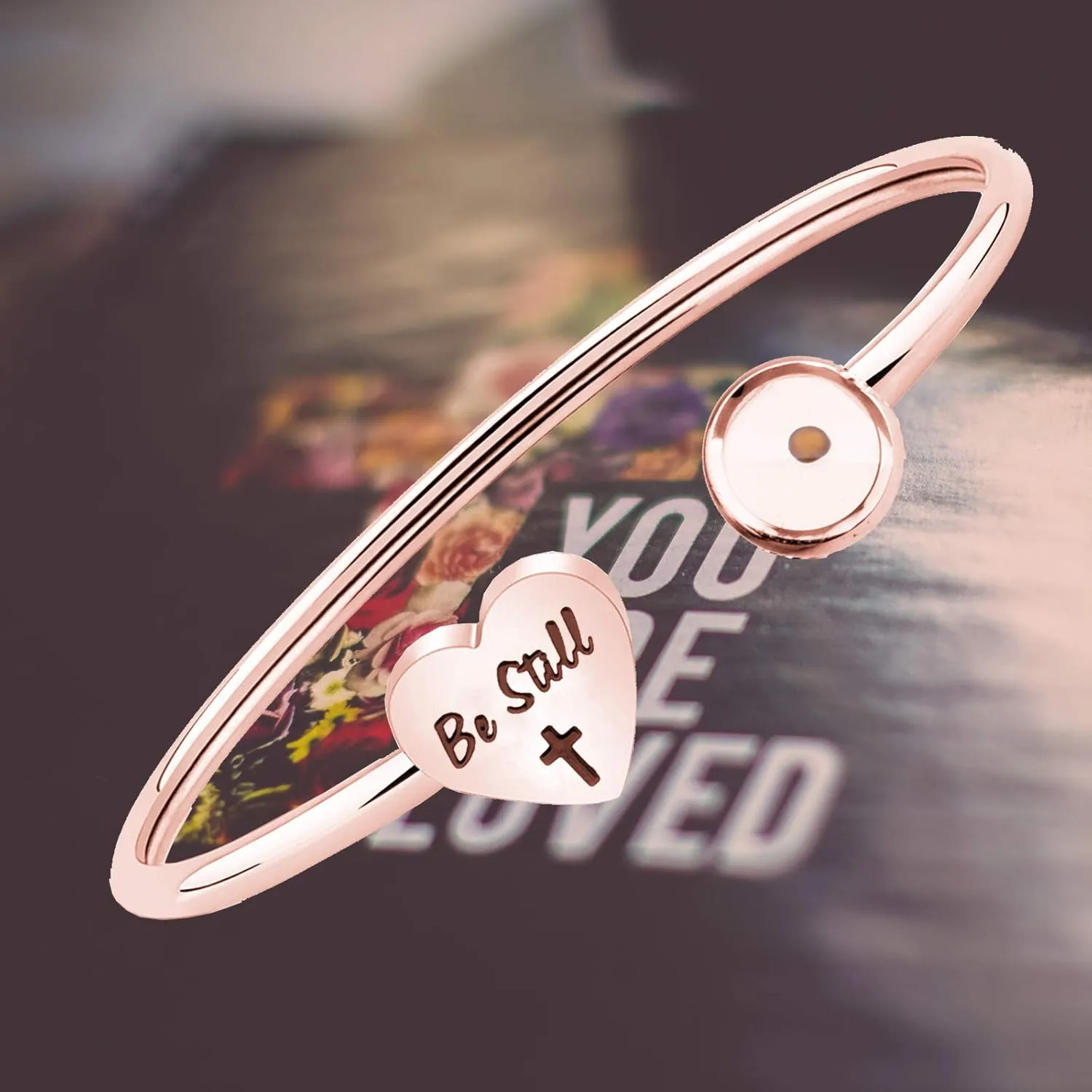 Rose Gold Inspirational Faith Bracelet Jewelry Mustard Seed Flexible Bracelets