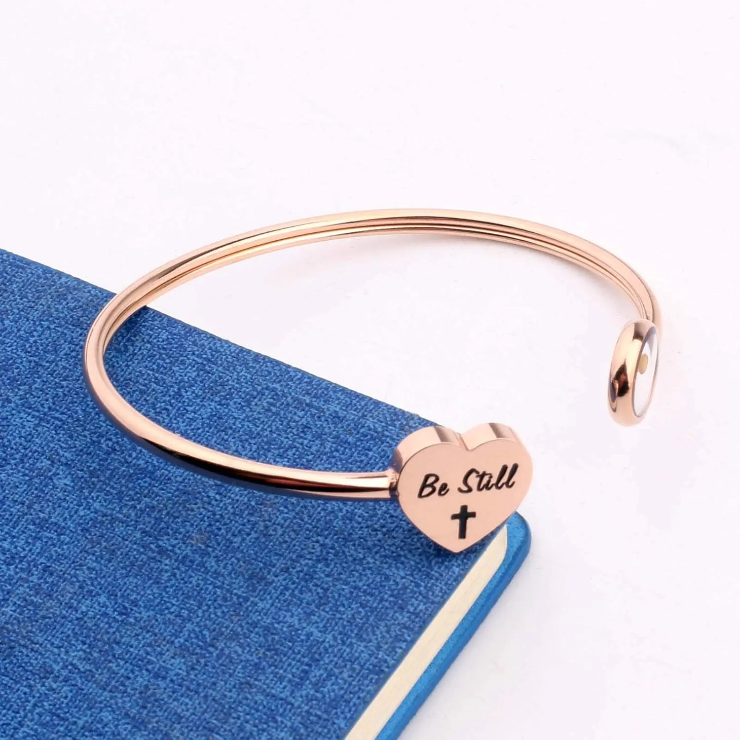 Rose Gold Inspirational Faith Bracelet Jewelry Mustard Seed Flexible Bracelets