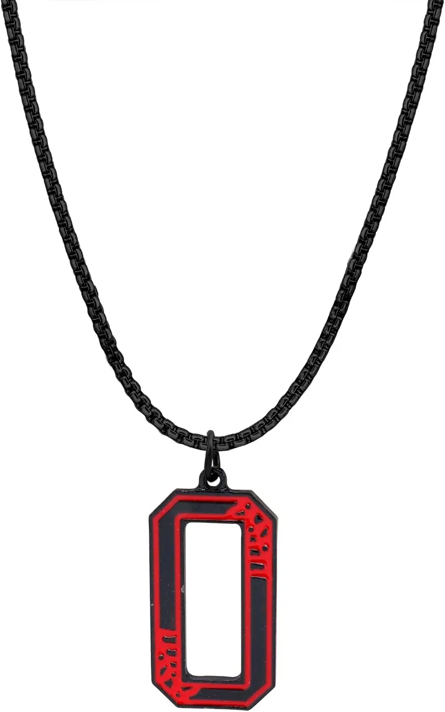 Rrdaily Baseball Number Necklace for Boy 0-9 Athletes Jersey Number Necklace Stainless Steel Black Chain Basketball Necklace Charm Baseball Pendant Baseball Gift for Men Women(0)