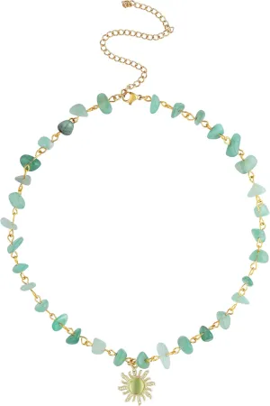 Sacina Boho Hippie Sun Necklace, Crystal Choker Necklace, Boho Necklace, Hippie Necklaces, Christmas Jewelry Gift For Women