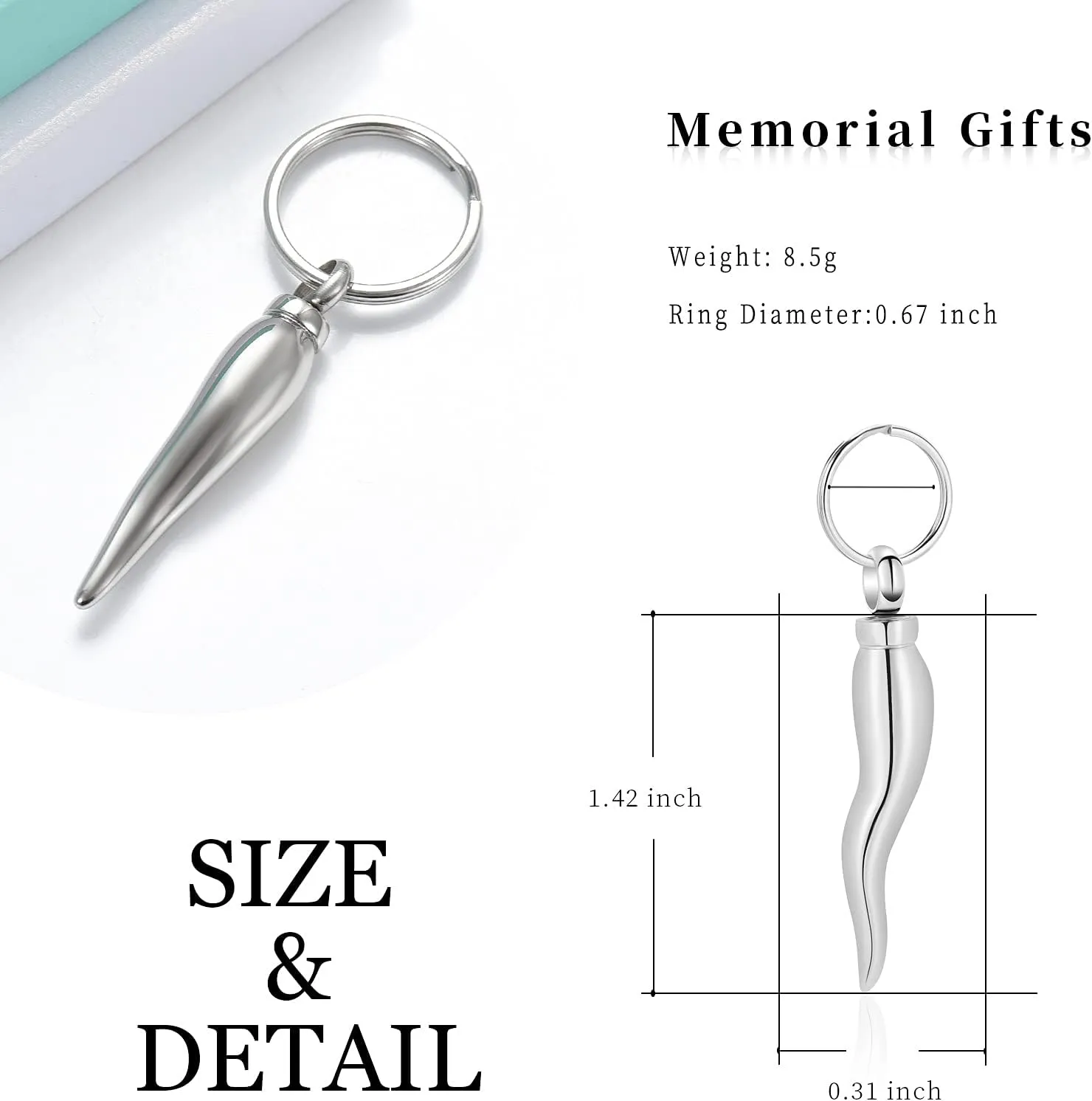 shajwo Cremation Jewelry Urn Necklaces for Ashes Italian Horn Urn Pendant Memorial Keepsake Jewelry for Human Men Women