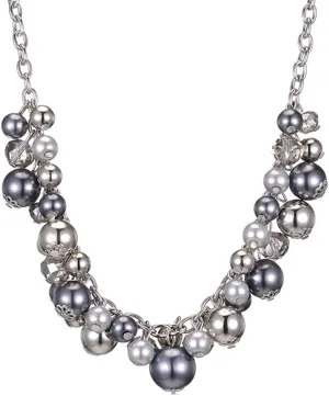 Short Chain Pendant Necklaces For Women - Silver Fashion Jewelry with Pearl and Crystal Bead, Birthday Gifts For Women