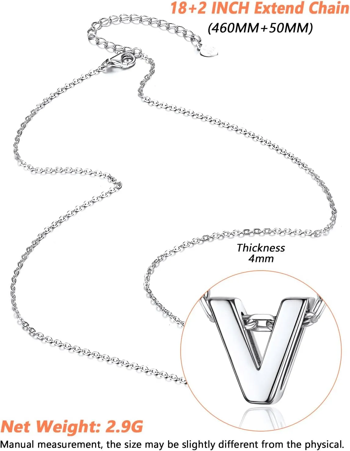Silvora Initial Necklaces for Women-925 Sterling Silver Dainty Tiny Letter Necklace Personalized Initial Pendant Necklace for Women