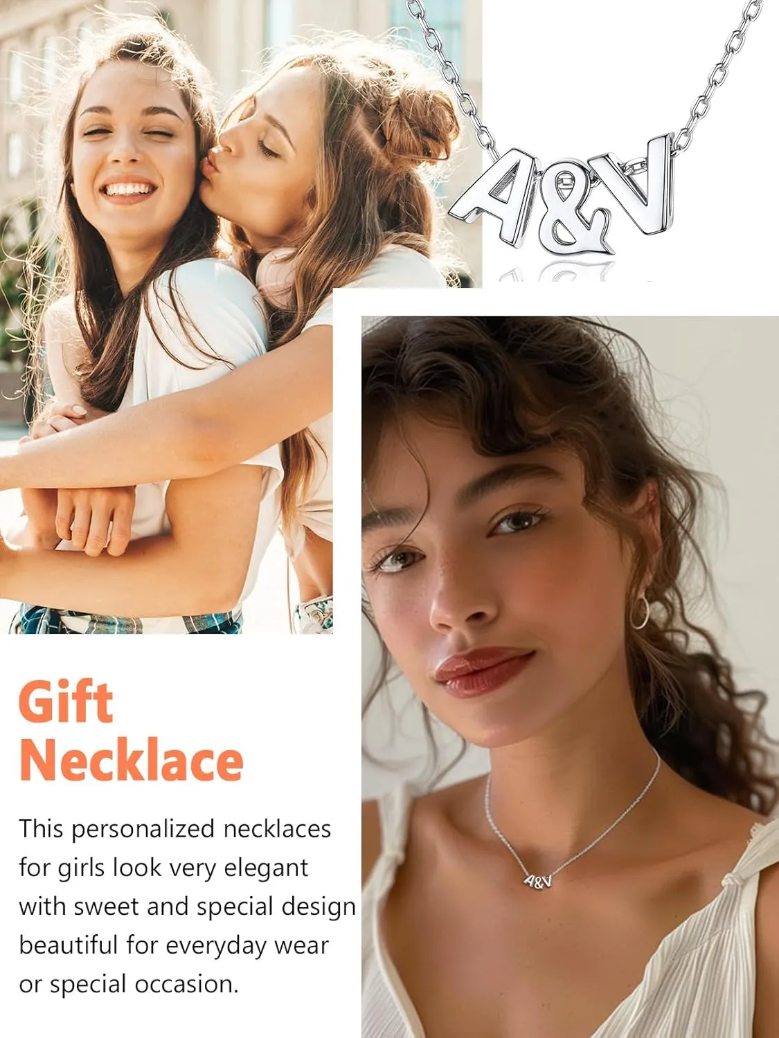 Silvora Initial Necklaces for Women-925 Sterling Silver Dainty Tiny Letter Necklace Personalized Initial Pendant Necklace for Women