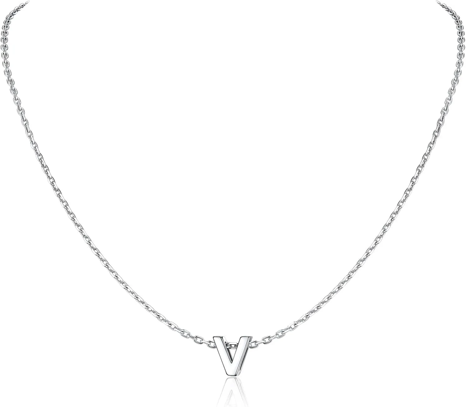 Silvora Initial Necklaces for Women-925 Sterling Silver Dainty Tiny Letter Necklace Personalized Initial Pendant Necklace for Women