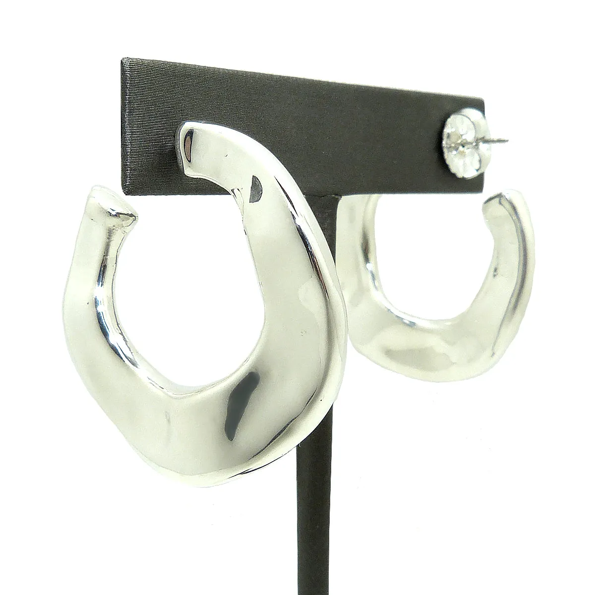 Simon Sebbag Wavy Round Thin Hoop Sterling Silver Earrings E2921