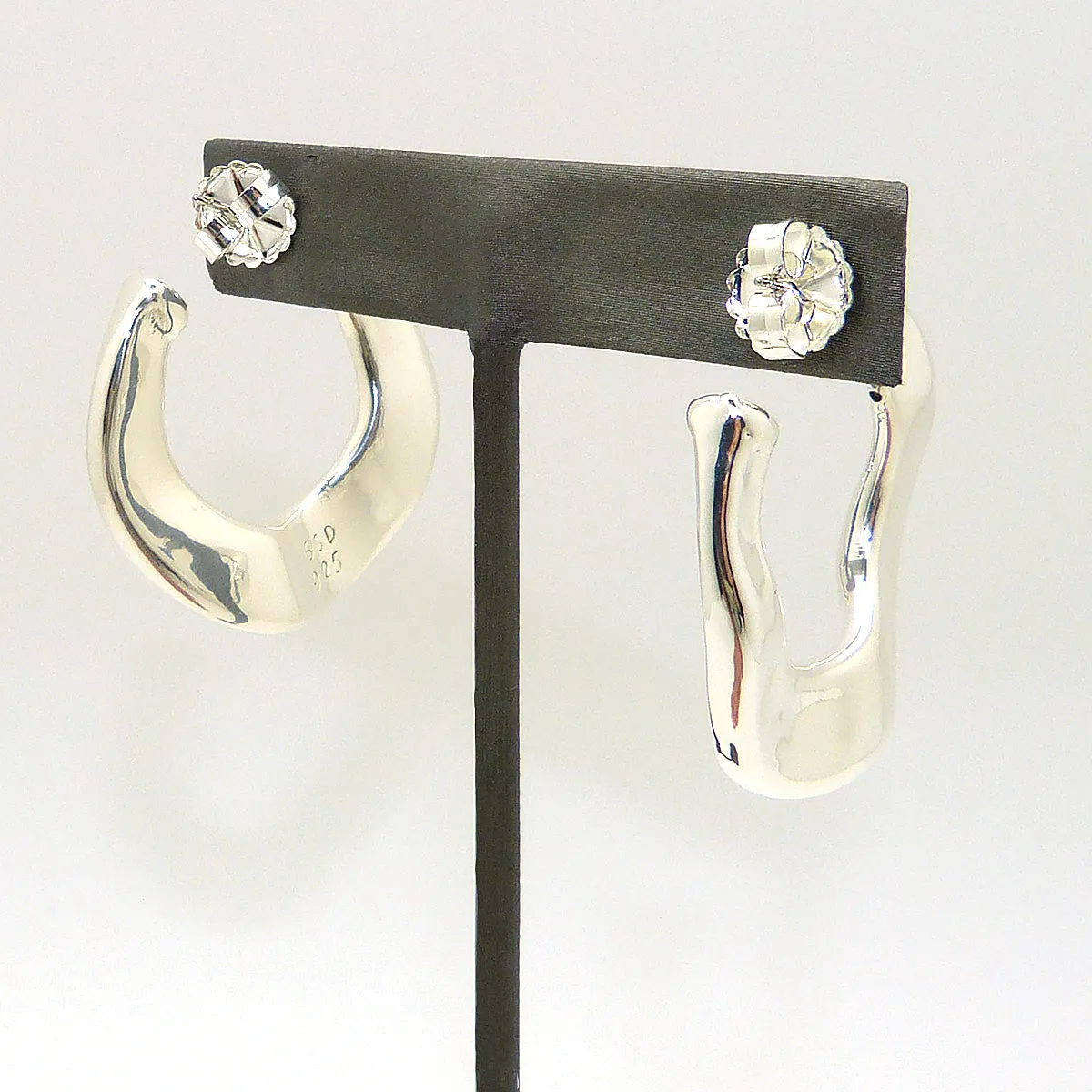 Simon Sebbag Wavy Round Thin Hoop Sterling Silver Earrings E2921