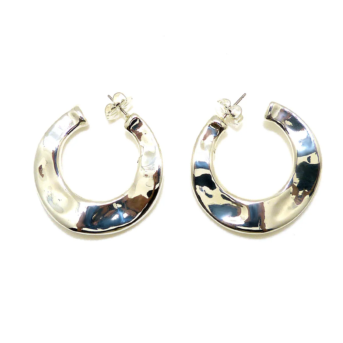 Simon Sebbag Wavy Round Thin Hoop Sterling Silver Earrings E2921