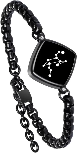 Single Bracelet Long Distance Touch Bracelets Jewelry, Remote Smart Love Bracelet,Send SOS SMS Relationship Bracelets constellations for Couples Lovers Friends Valentine's Day Gifts Black / Silver
