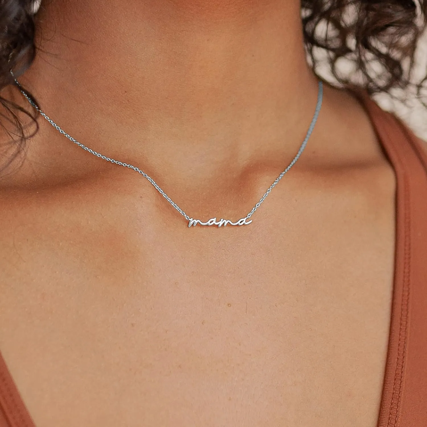 SLOONG Mama Necklaces for Women, Gifts for Mother, 14K Gold Plated Dainty Necklace Non Tarnish Jewelry, Gifts for New Mom