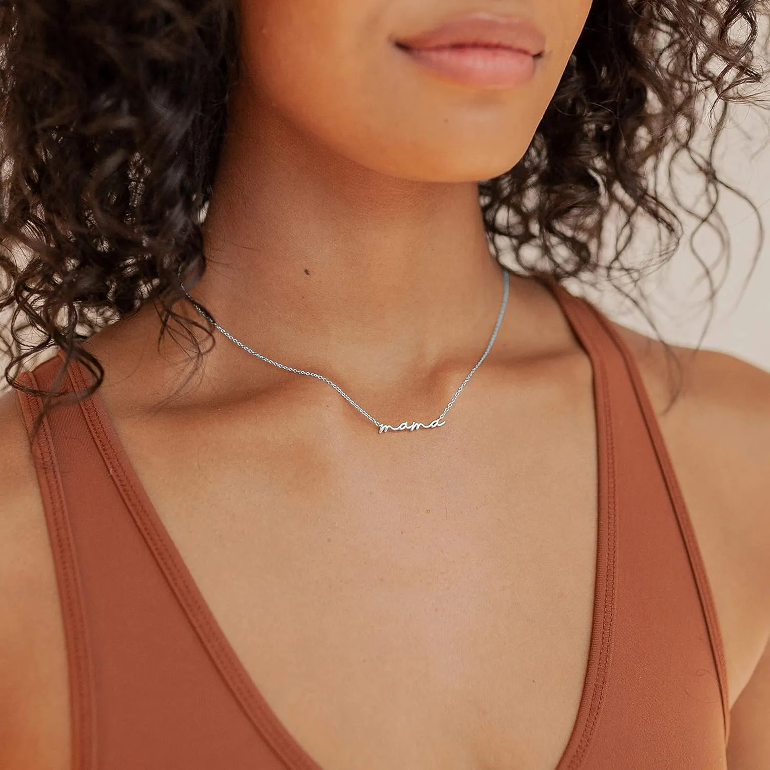 SLOONG Mama Necklaces for Women, Gifts for Mother, 14K Gold Plated Dainty Necklace Non Tarnish Jewelry, Gifts for New Mom