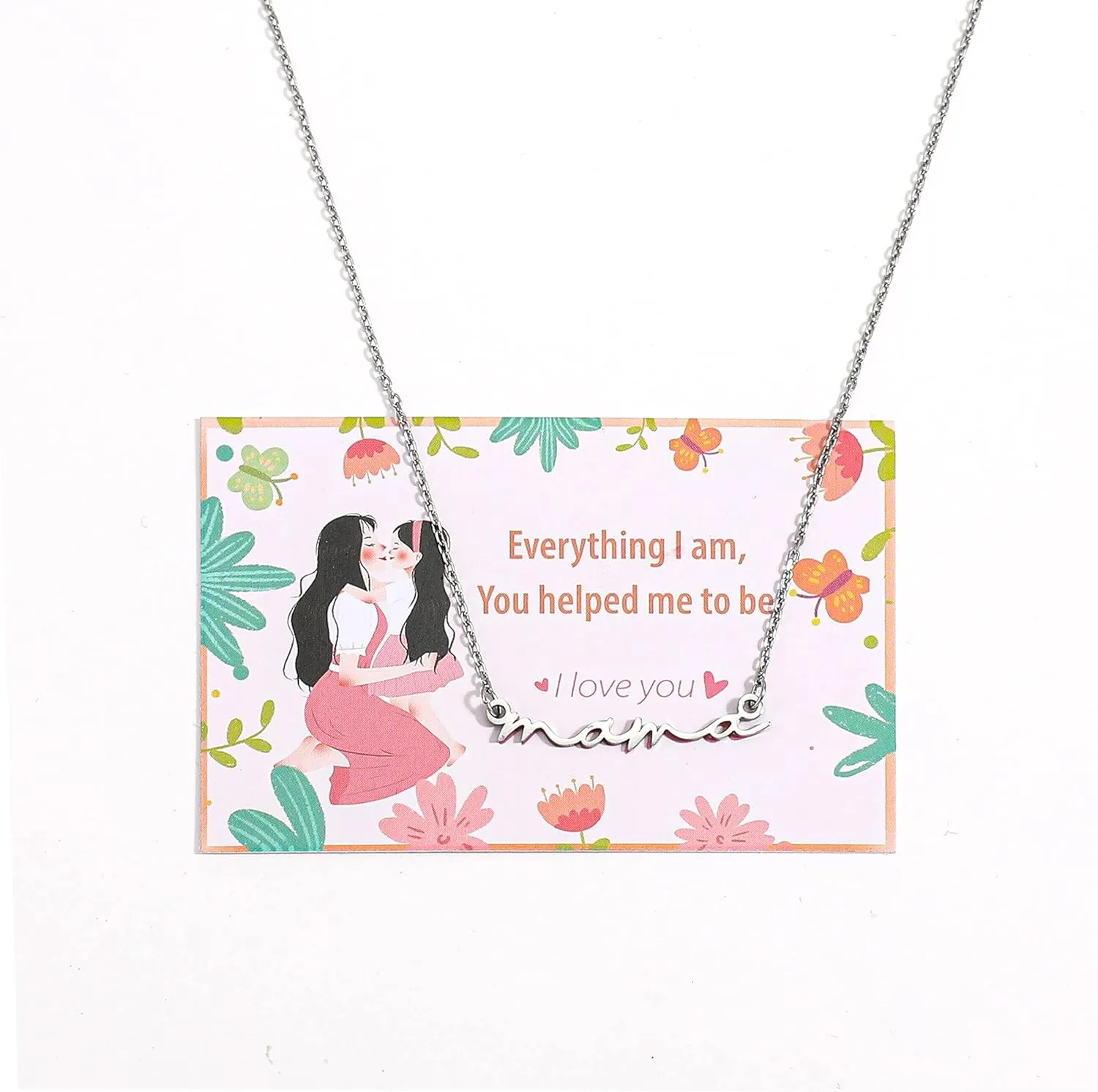 SLOONG Mama Necklaces for Women, Gifts for Mother, 14K Gold Plated Dainty Necklace Non Tarnish Jewelry, Gifts for New Mom