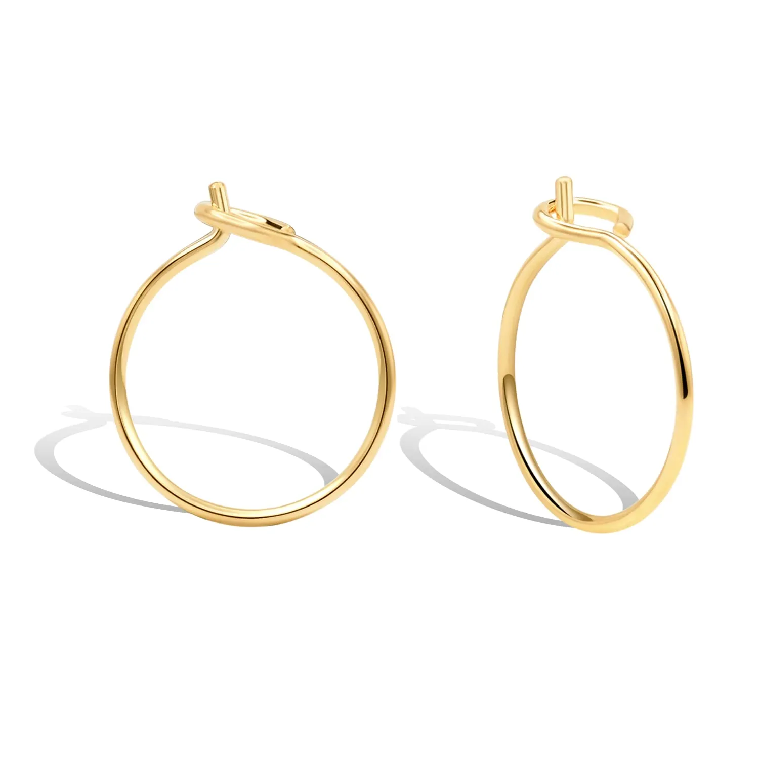 Small 8mm Gold Hoop Earrings for Cartilage Women, 14K Yellow Gold Filled Handmade Tiny Thin Huggie Hoops