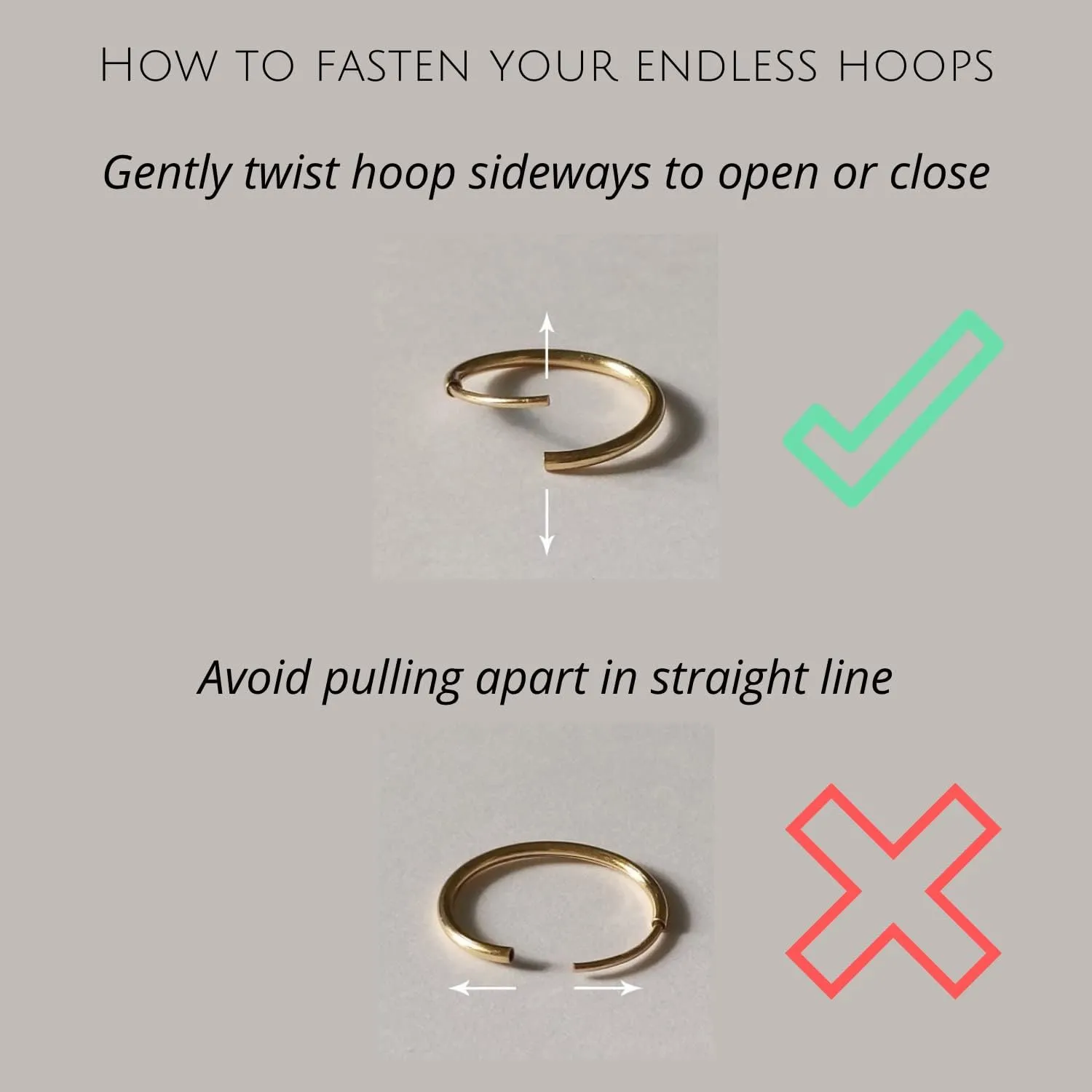 Solid 14k Gold Hoop Earrings for Women | 1mm Tube Yellow Gold Hoop Earrings 14k Real Gold | Flex Continuous Hoop Gold Earrings