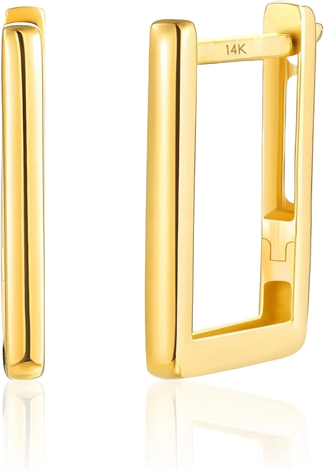 Solid 14K Yellow Gold Hoops Earrings for Women| Hypoallergenic Real Gold Earrings for Women | Anti Tarnish Solid Gold Earrings by MAX   STONE