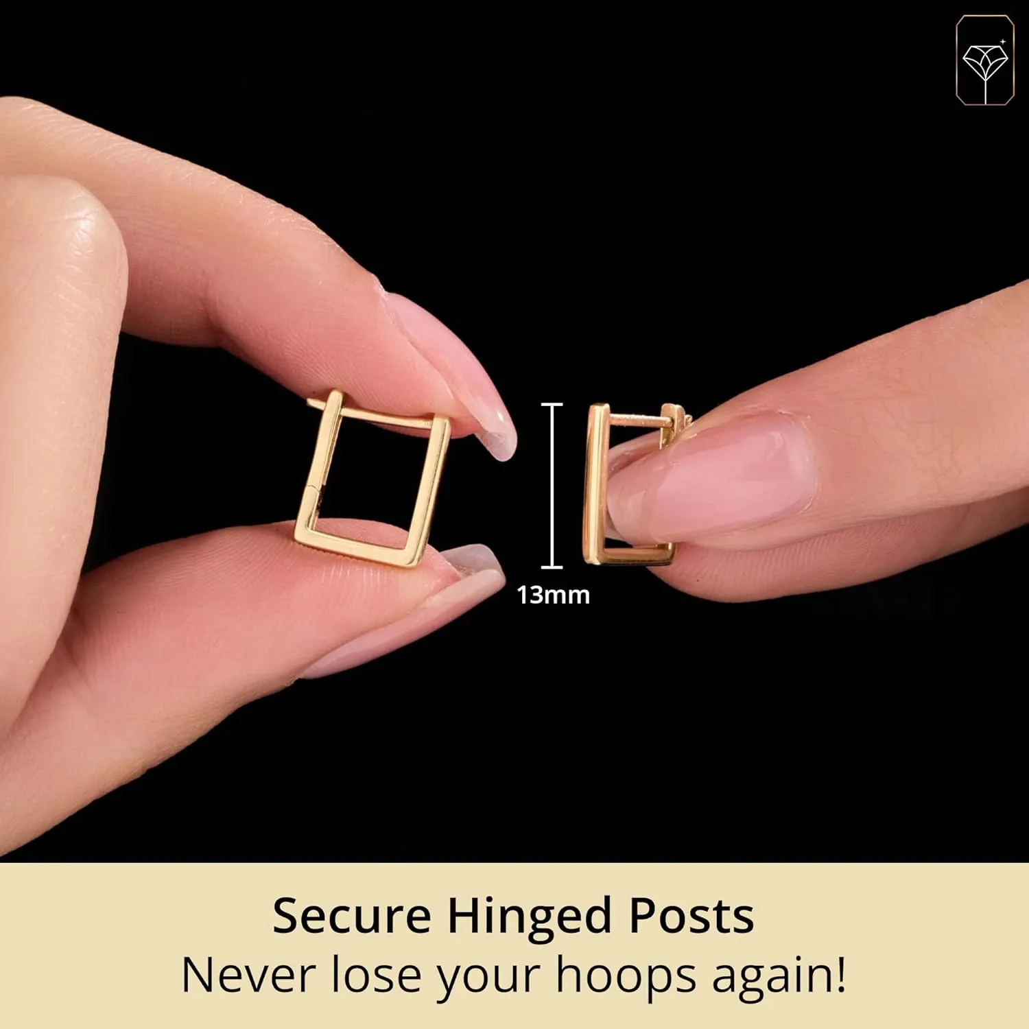 Solid 14K Yellow Gold Hoops Earrings for Women| Hypoallergenic Real Gold Earrings for Women | Anti Tarnish Solid Gold Earrings by MAX   STONE