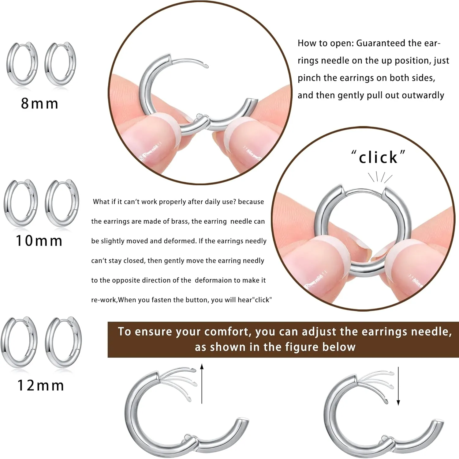 Stainless Steel Gold/Silver Plated Hoop Earrings for Women, Hypoallergenic 14k Gold Hoops Huggie Earrings Lightweight Cartilage Small CZ Ball Flatback Studs Earring Pack for Multiple Piercing