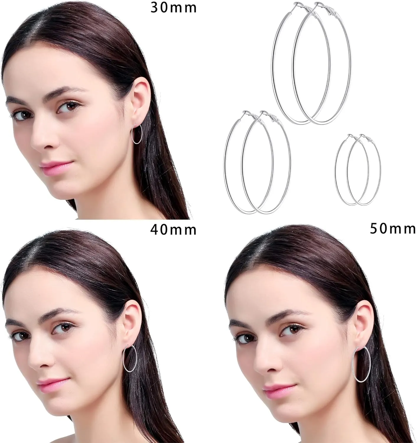Stainless Steel Gold/Silver Plated Hoop Earrings for Women, Hypoallergenic 14k Gold Hoops Huggie Earrings Lightweight Cartilage Small CZ Ball Flatback Studs Earring Pack for Multiple Piercing