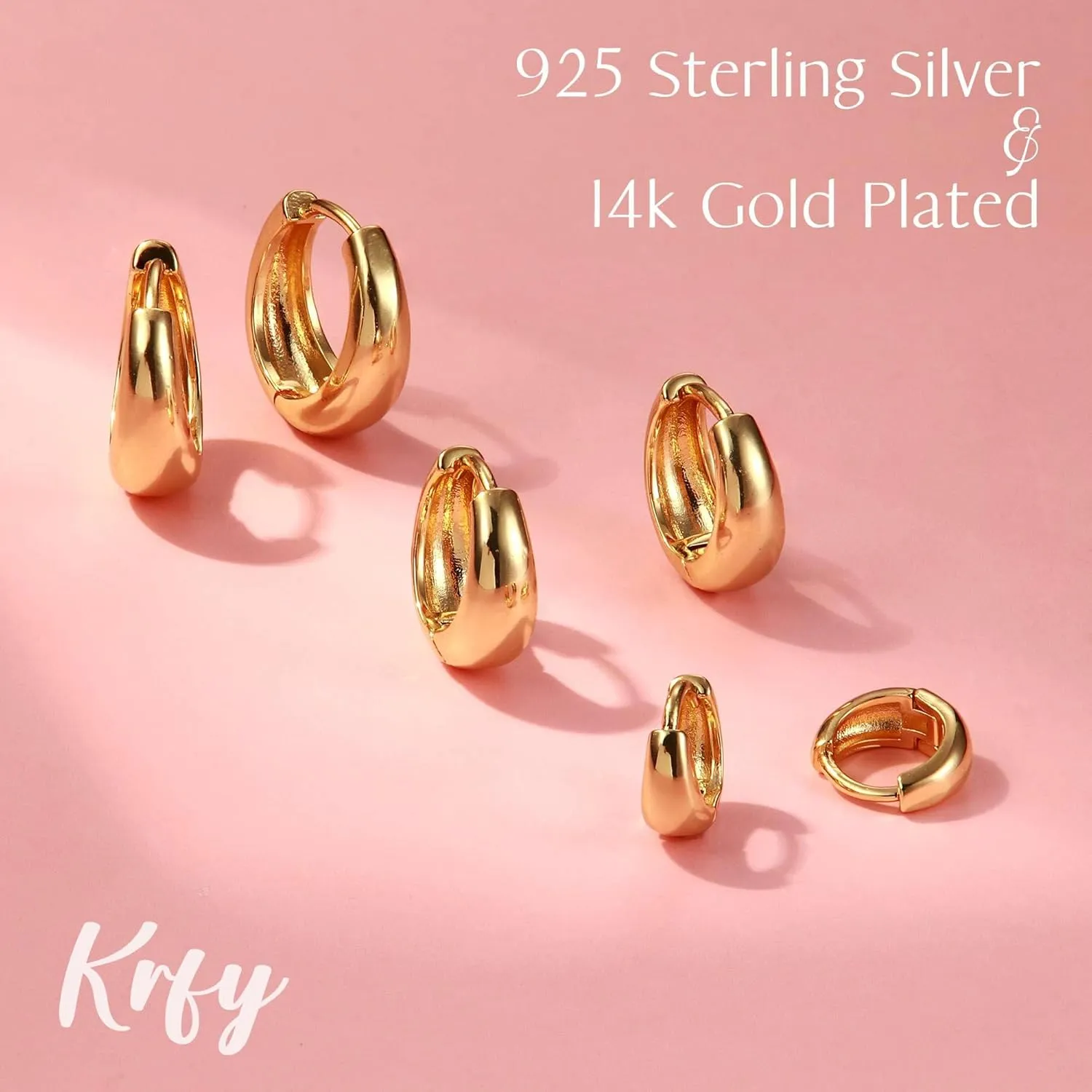 Sterling Silver Earrings for Women - Hypoallergenic Cartilage Earrings for Women Dainty 14K Gold Plated Stud Huggie Hoop Earrings Dangle Chain Earrings Cartilage Earring Gold Jewelry for Women