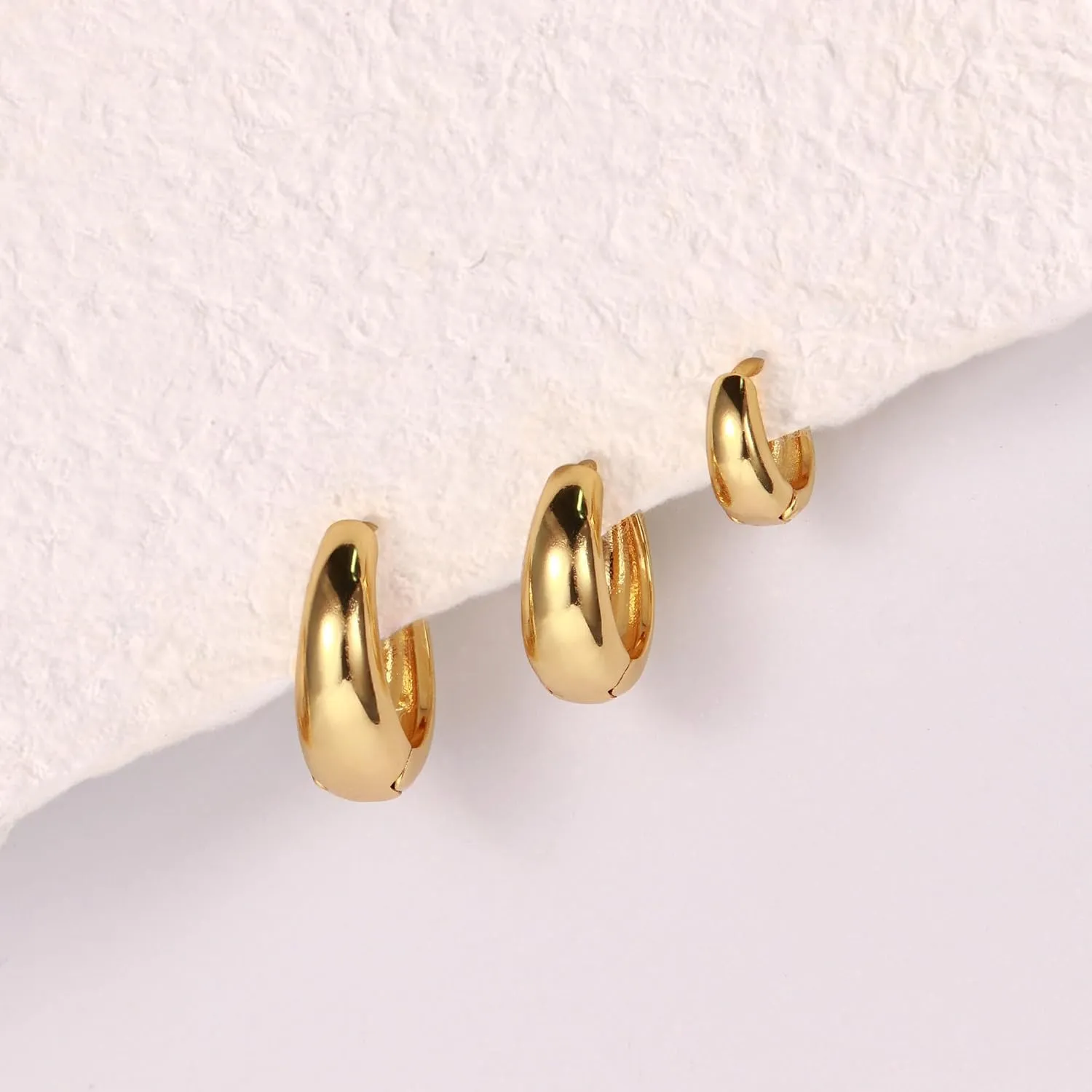 Sterling Silver Earrings for Women - Hypoallergenic Cartilage Earrings for Women Dainty 14K Gold Plated Stud Huggie Hoop Earrings Dangle Chain Earrings Cartilage Earring Gold Jewelry for Women