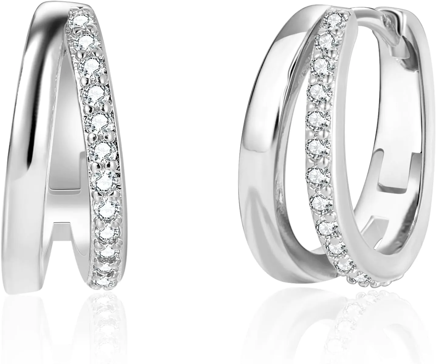 Sterling Silver Hoop Earrings for Women Hypoallergenic Cubic Zirconia Hoop Earrings Small Hoop Earrings for Women Trendy Simple Hoop Earrings Silver Jewelry