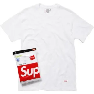 SUPREME HANES TAGLESS TEES (3 PACK)-WHITE