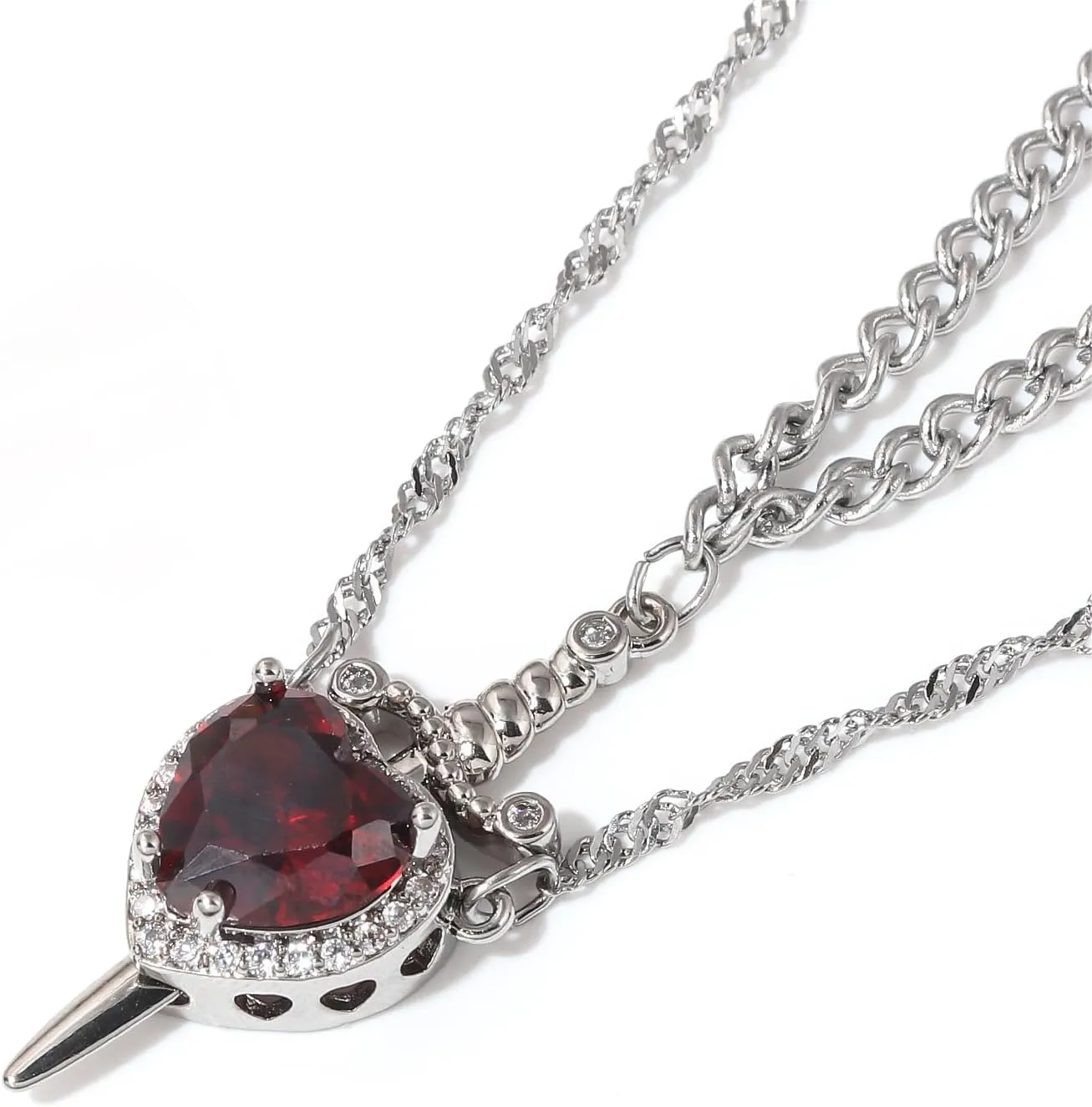 Sword Heart Matching Couple Necklaces - Bff Neckalce for 2 Best Friends - Beautiful Jewelry Gift for Women Men