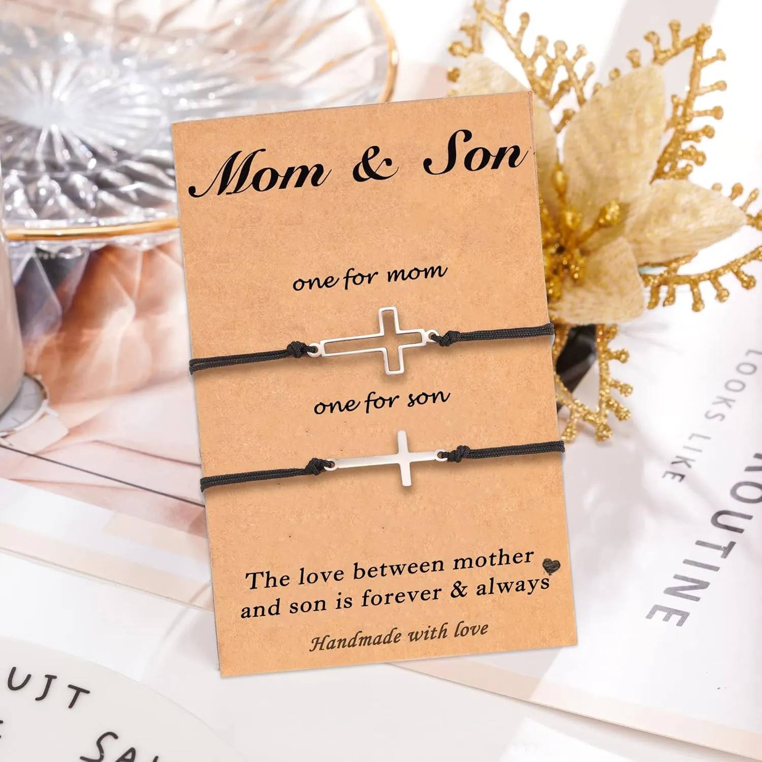 Tarsus Cross Matching Bracelets Gifts Ideas for Fathers Day Mothers Day Christmas Birthday