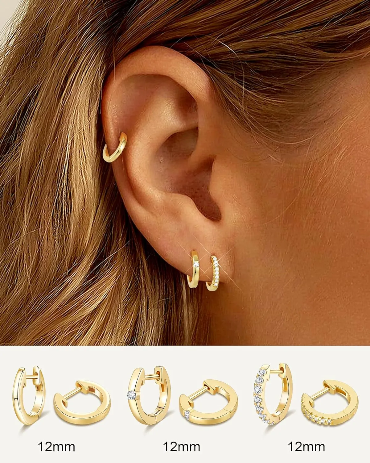Tassel Chain Small Gold Hoop Dangle Earring For Women Huggie Earring Heart Star CZ 14K Gold Plated Fashion Jewelry Friendship Gift