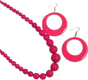 tenghong2021 Summer Chunky Large Beads Necklace Earrings Handmade Candy Color 80s Acrylic Beads Jewelry Set for Women Jewelry