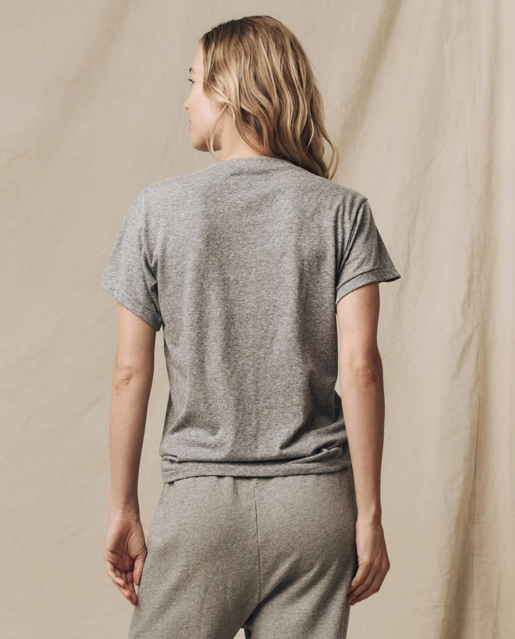 The Slim U-Neck Tee. Solid -- Heather Grey