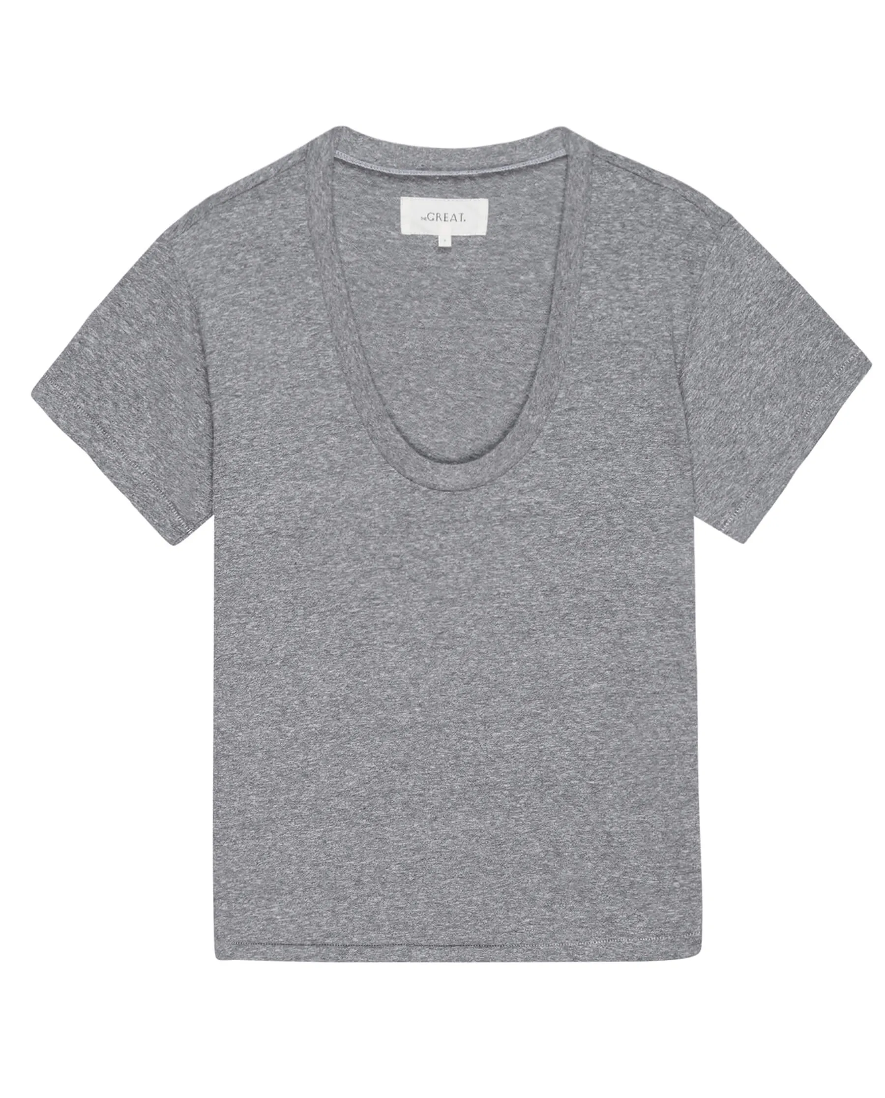 The Slim U-Neck Tee. Solid -- Heather Grey
