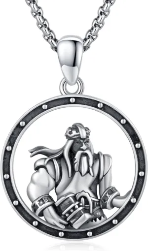 Thors Hammer Necklace Sterling Silver Mjolnir Necklace Thor Hammer Necklaces for Men Women Norse Viking Jewelry Odin Pendant with 20 2" Rolo Chain