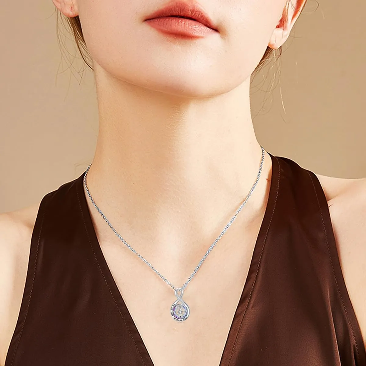 TOUPOP Compass Necklace for Women Sterling Silver I'd be Lost without You Necklaces Wedding Anniversary Jewelry Graduation Birthday Gifts for Her Wife Girlfriend