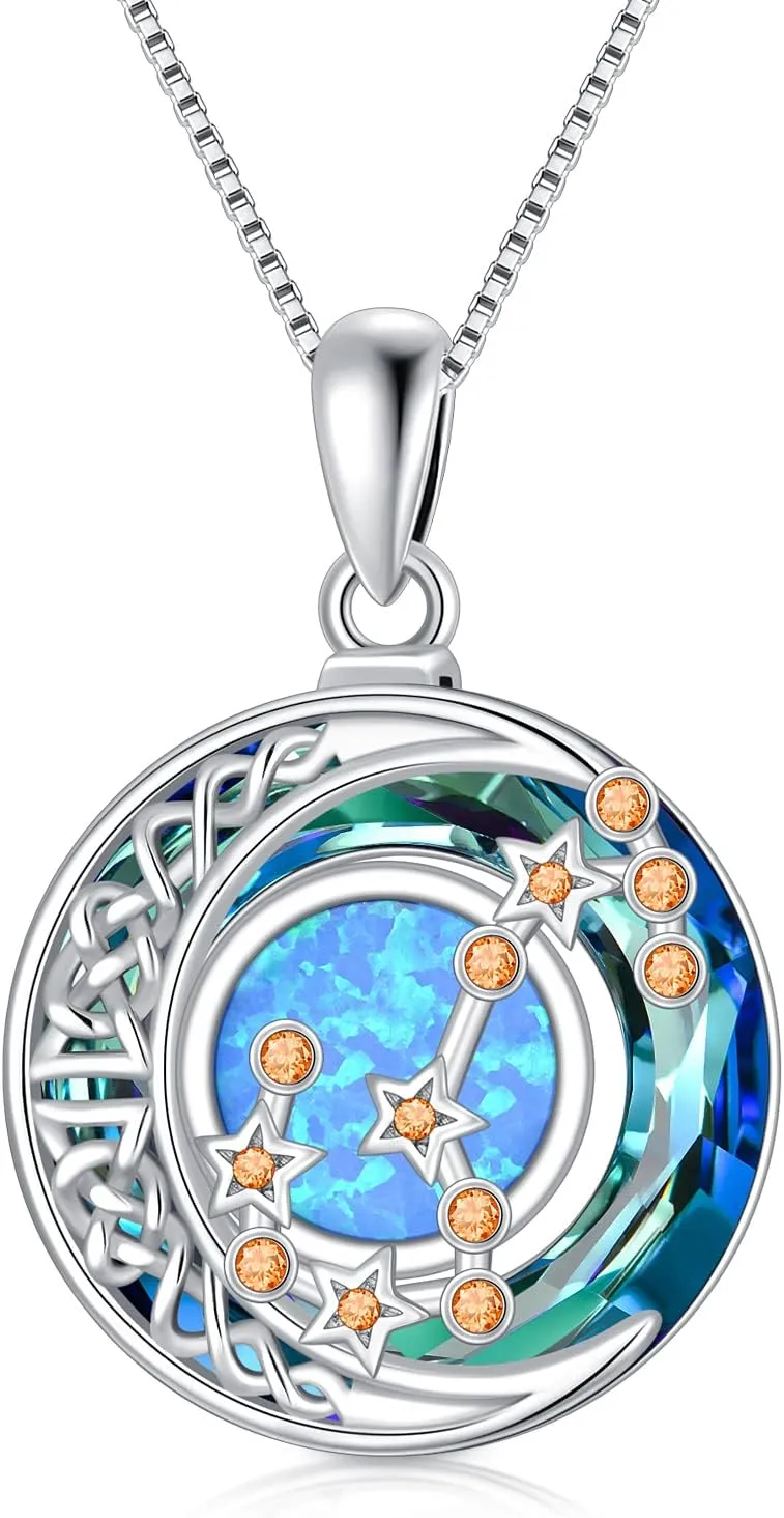 TOUPOP Zodiac Necklace for Women Constellation Pendant Astrology Horoscope Jewelry Zodiac Sign Birthday Gifts for Women and Girls