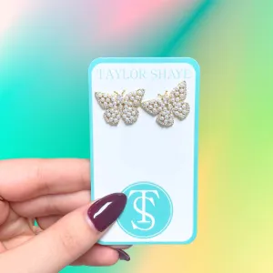 TS Pearl Butterfly Studs