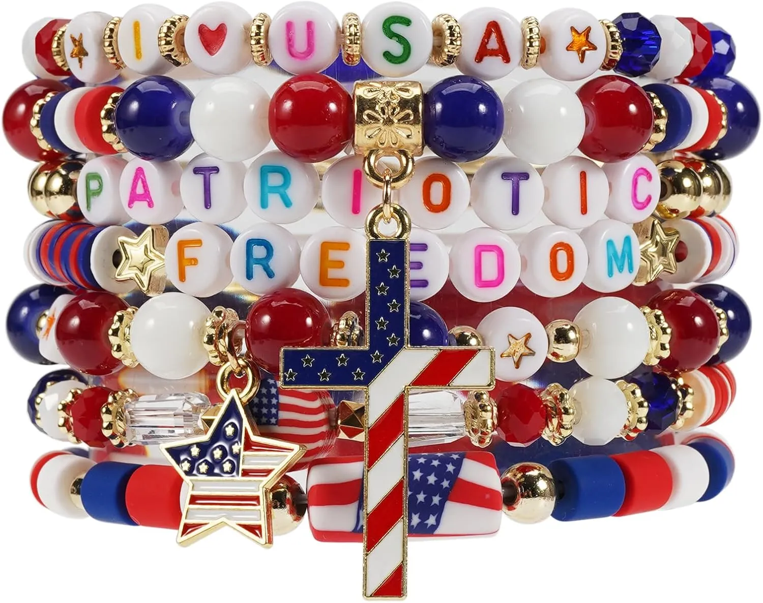 Twinfree Bohemia Beaded Bracelet, Polymer Clay Stretch Bracelets for Mom