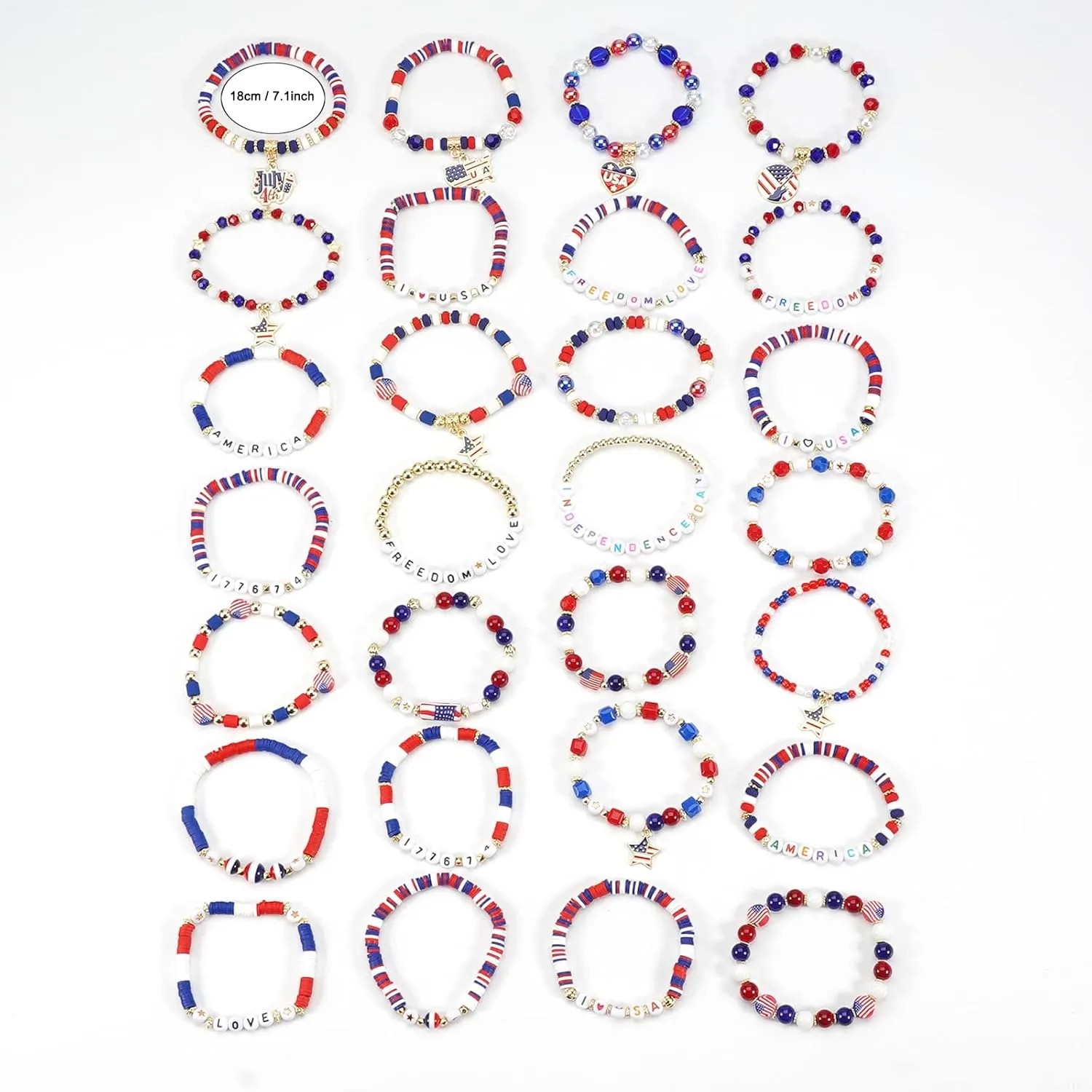 Twinfree Bohemia Beaded Bracelet, Polymer Clay Stretch Bracelets for Mom