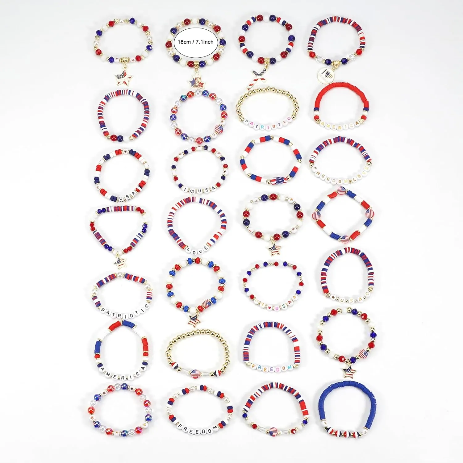 Twinfree Bohemia Beaded Bracelet, Polymer Clay Stretch Bracelets for Mom