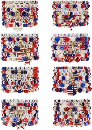 Twinfree Bohemia Beaded Bracelet, Polymer Clay Stretch Bracelets for Mom