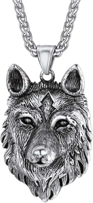 U7 Punk Chameleon/Eagle/Dragon/Hawk/Wolf Necklaces for Men Women, Retro Black Stainless Steel Animal Pendant Personalized Jewelry Gift Cool Necklace with 22 Inch Chain