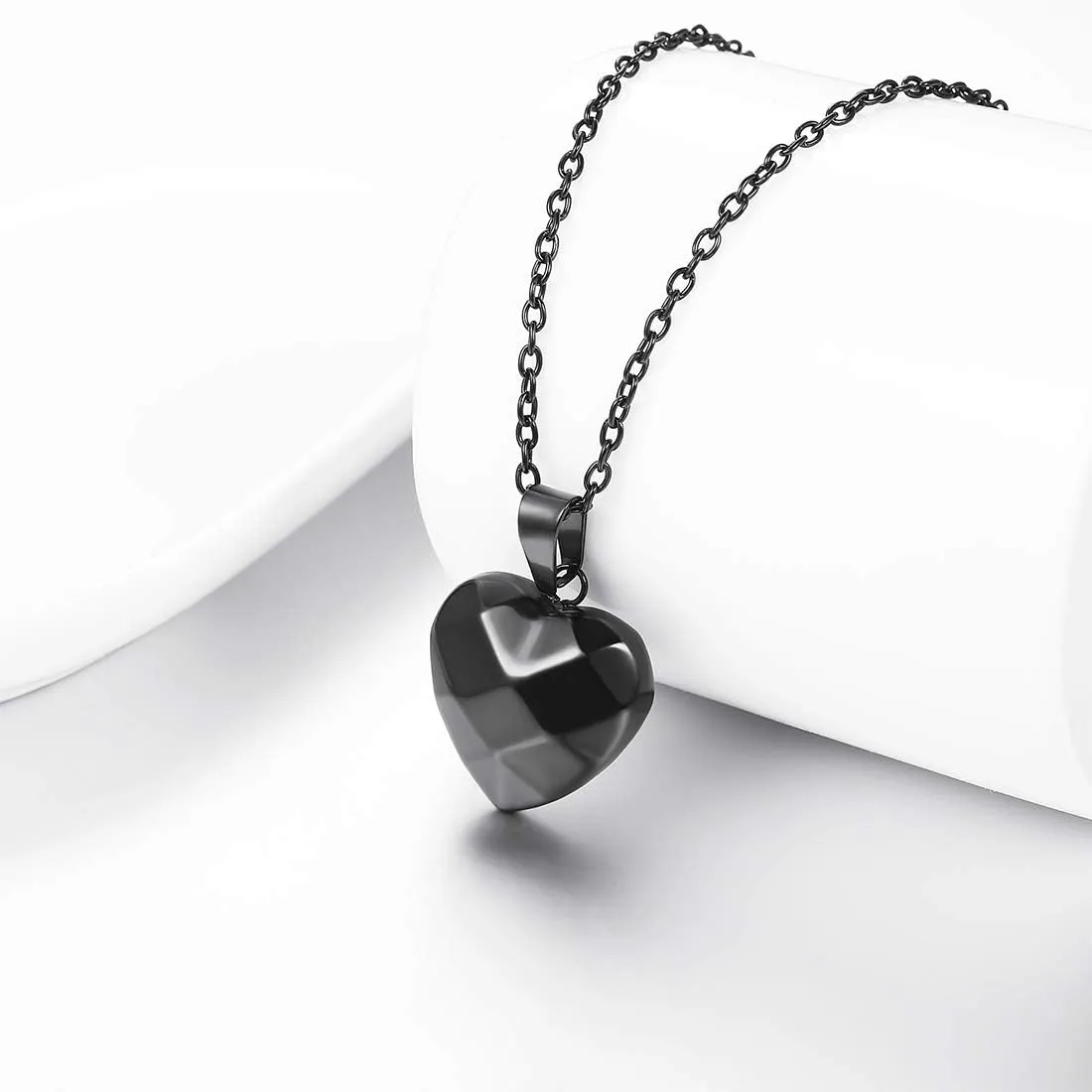 U7 Tiny Heart Necklace for Women, Stainless Steel 18K Gold/Black/Rose Gold Plated Link Chain Dainty Love Hearts Pendant Necklaces
