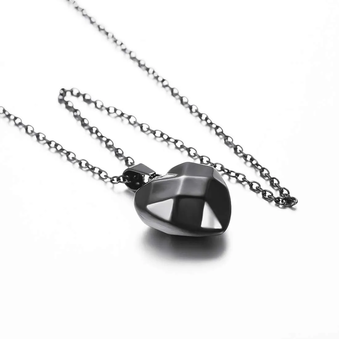 U7 Tiny Heart Necklace for Women, Stainless Steel 18K Gold/Black/Rose Gold Plated Link Chain Dainty Love Hearts Pendant Necklaces
