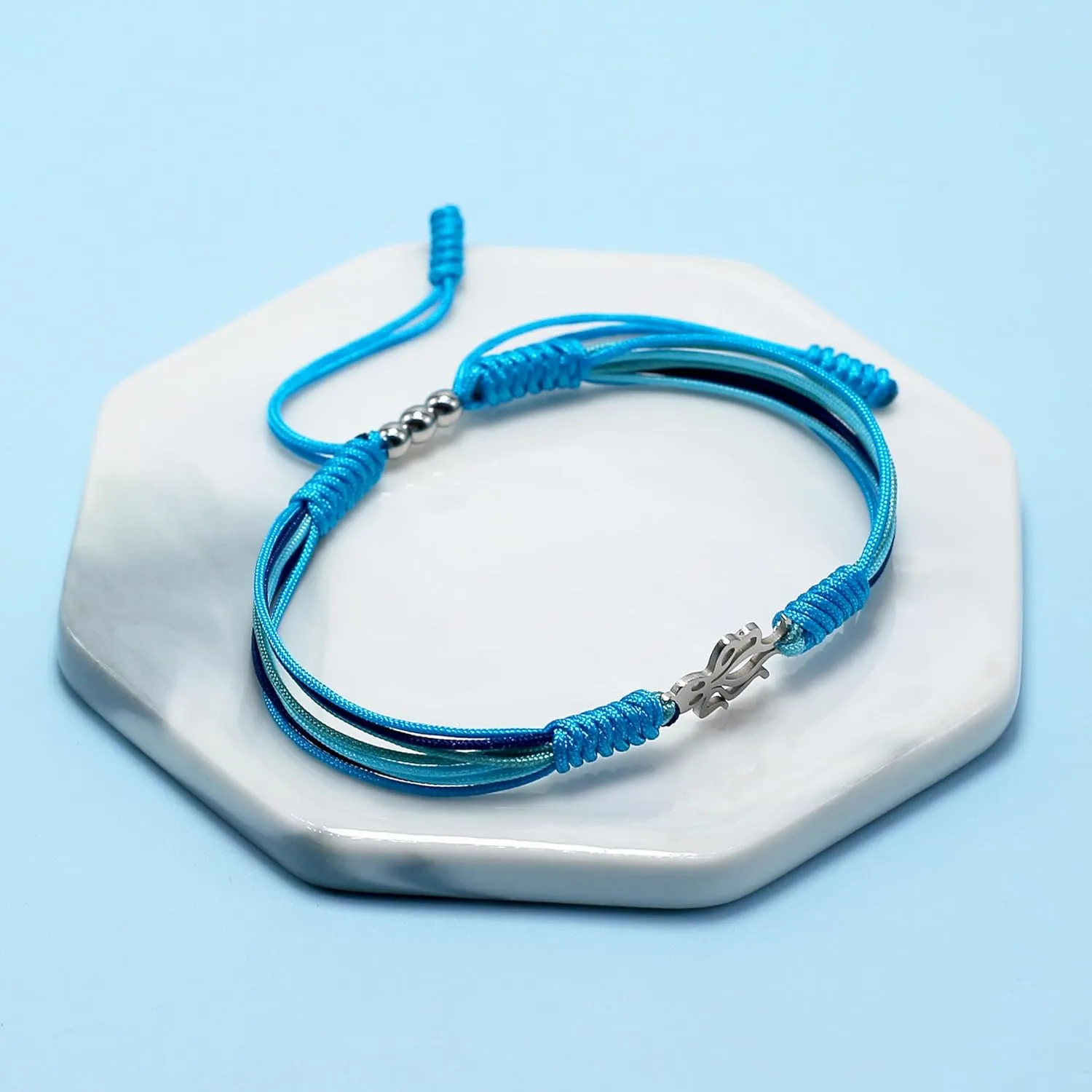 Under The Sea Blue Marine Luck and Protection Tibetan Bracelet, Surfer String Wrap for Men, Women, Forever Love Friendship