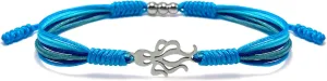 Under The Sea Blue Marine Luck and Protection Tibetan Bracelet, Surfer String Wrap for Men, Women, Forever Love Friendship