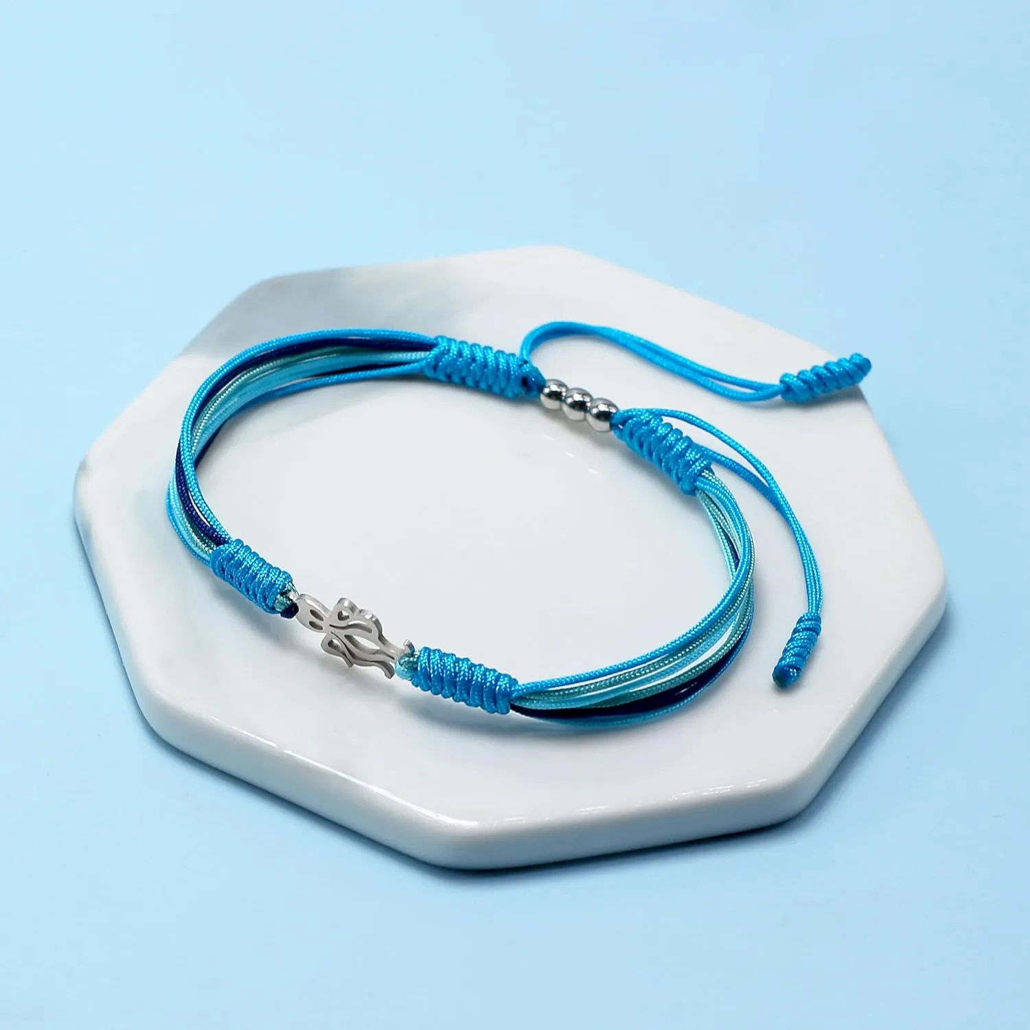 Under The Sea Blue Marine Luck and Protection Tibetan Bracelet, Surfer String Wrap for Men, Women, Forever Love Friendship
